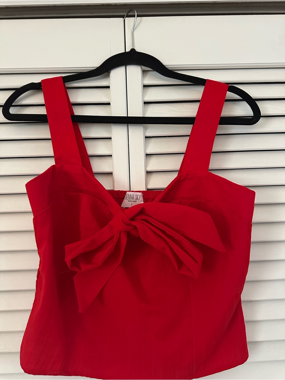 Sienna Sky Vibrant Red Tie-Front Crop Top